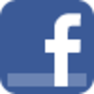 Facebook logo icon in white on blue square background