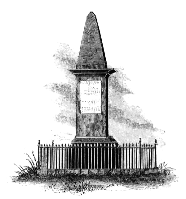Vintage Illustration of a 19th-Century Obelisk Monument