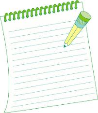 A green-spiral-bound lined notepad with a yellow pencil resting diagonally on its page.
