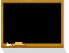Empty wooden-framed blackboard with chalk and eraser on ledge, ready for writing.