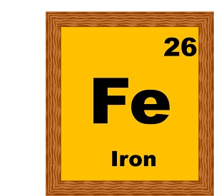 Iron (Fe) Element Symbol - Atomic Number 26 on Periodic Table