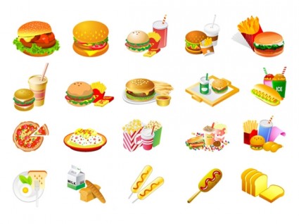 Westernstyle fast food clip art free vector in adobe illustrator 