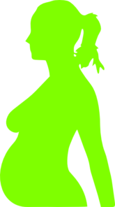 Pregnant Woman Silhouette Icon - Maternity & Health Visual Resource