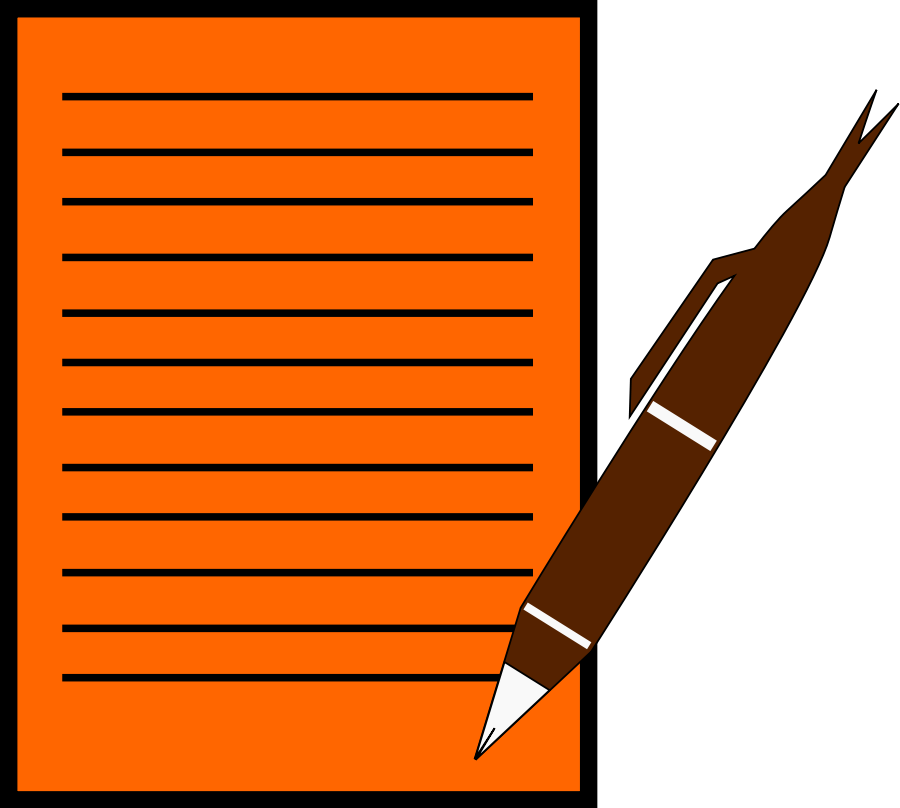 Pencil and paper clipart image