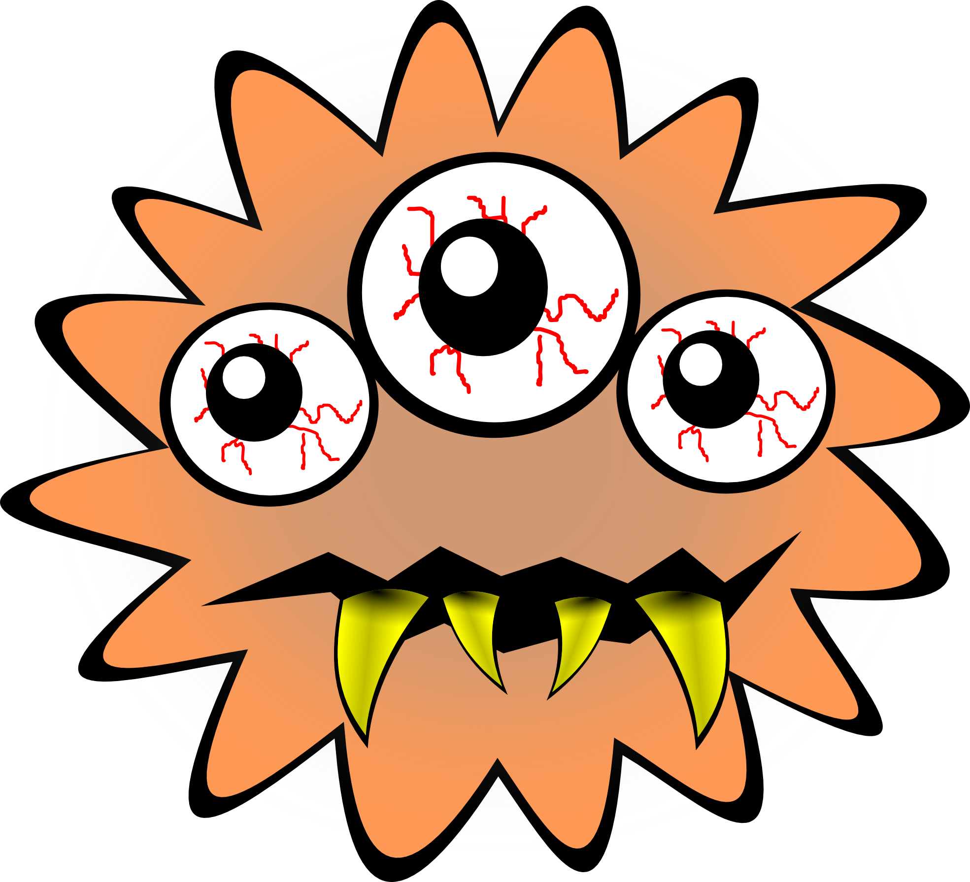 Spiky Three-Eyed Monster Illustration - Free Clipart for Halloween & Games