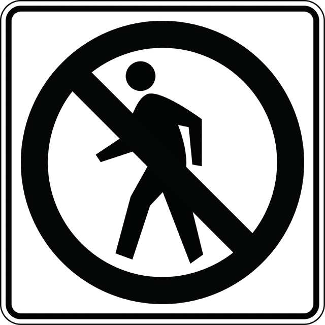 No Pedestrian Crossing, Black and White 