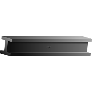 Sleek black Dell soundbar with minimalist design and subtle logo, isolated on white background.