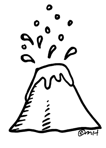 Volcano clipart black and white free clipart image image 
