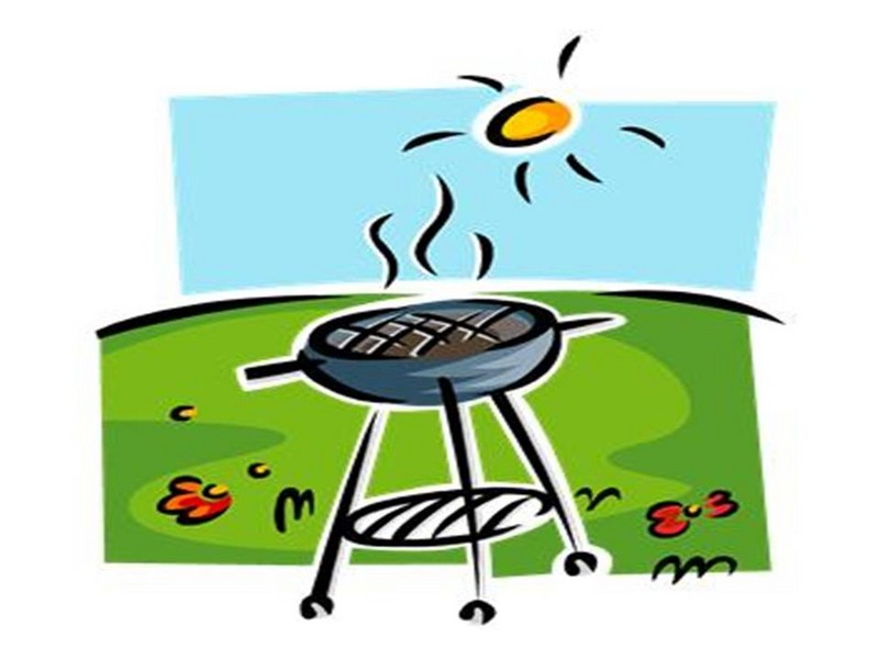 Backyard Barbecue Grill Illustration - Sunny Outdoor Cooking Scene