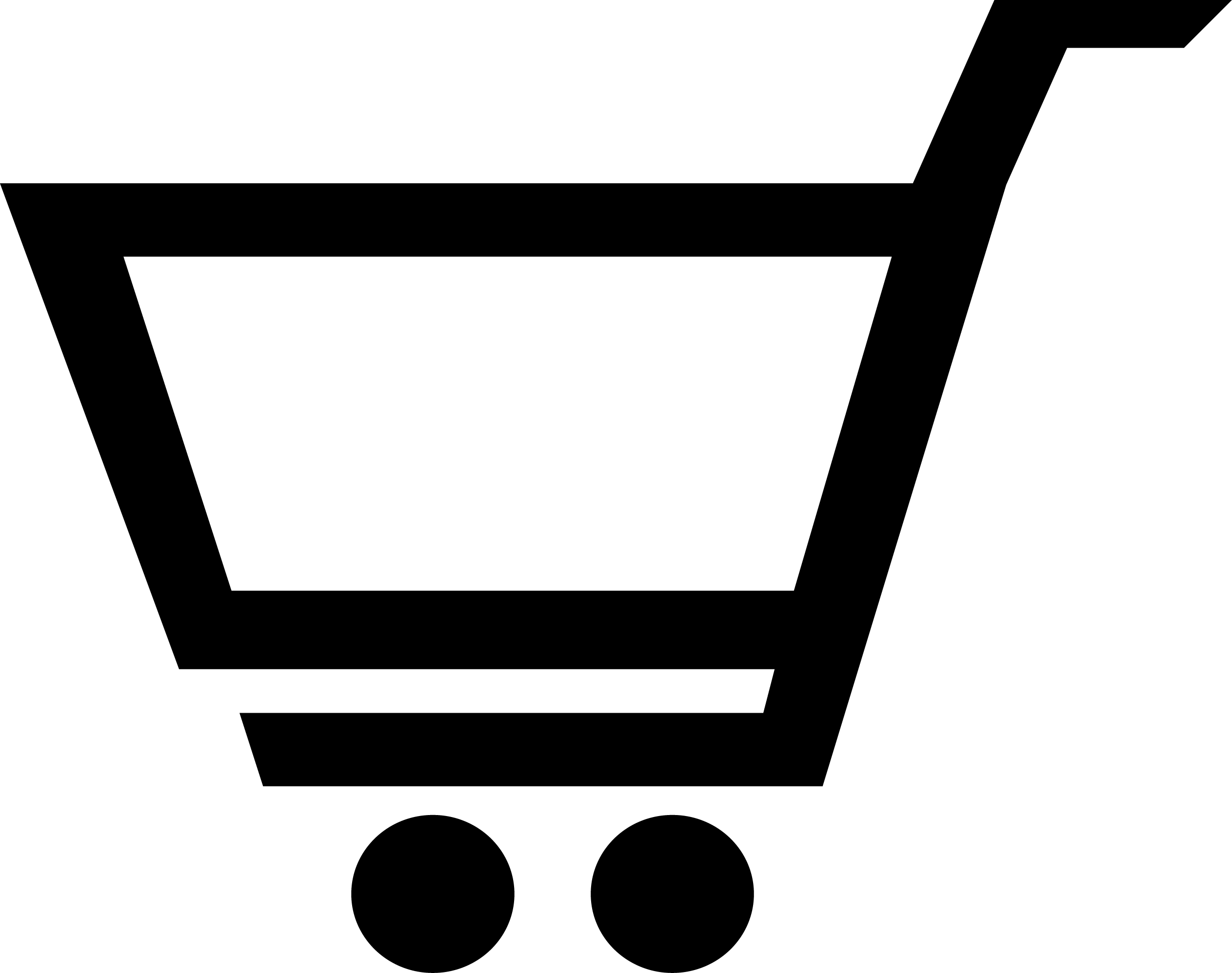 Black minimalist shopping cart icon on white background, symbolizing e-commerce checkout or online shopping.