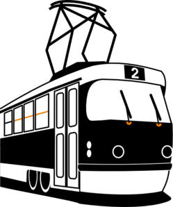 Black-and-white stylized illustration of a vintage city bus with route number 2 displayed on front.