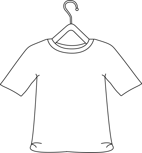 Black and White Shirt on a Hanger Clip Art 
