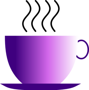 Hot Coffee Cup Icon - Purple Gradient Vector Illustration
