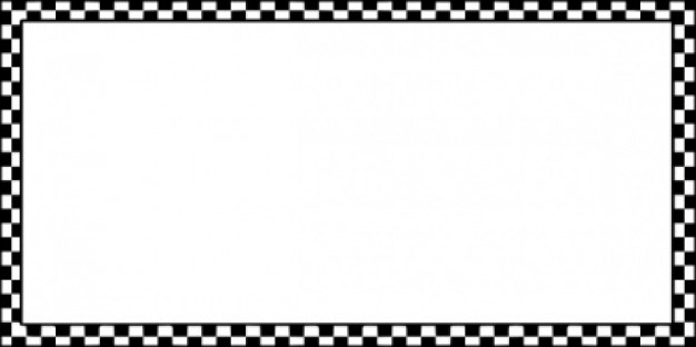 Blank white rectangle framed by black-and-white checkered border, evoking racing or design template aesthetics.