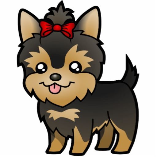 Free Yorkie Clip Art and Coloring Page 
