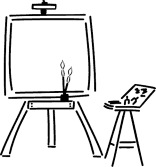 Black And White Easel - Clip Art Library