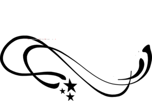 Abstract white silhouette shapes and a red horizontal line on black background.