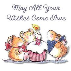 Cute Birthday Mice Illustration - Wishes Come True Celebration Art