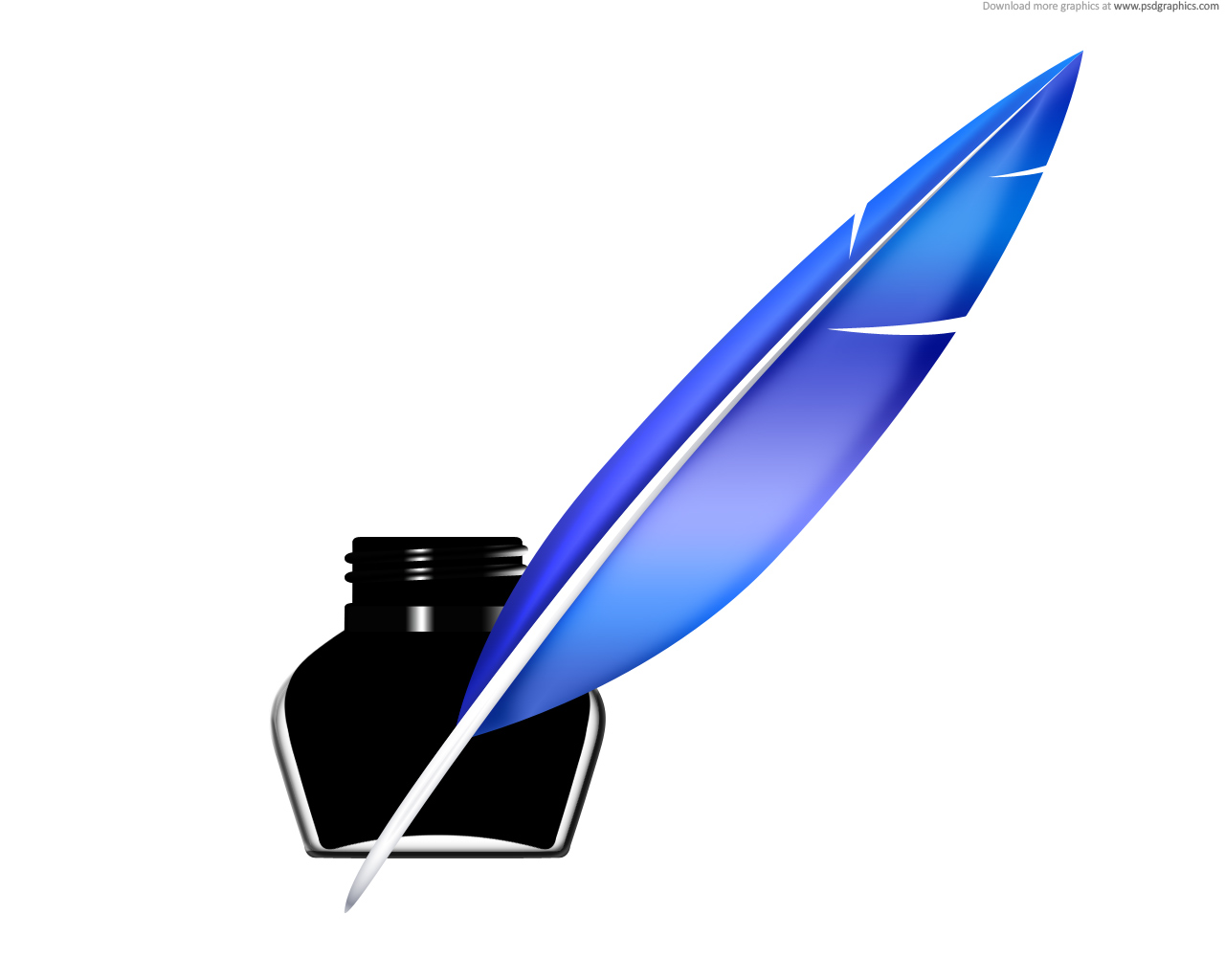 Vector Logo Icons: Quill pen and inkwell icon 