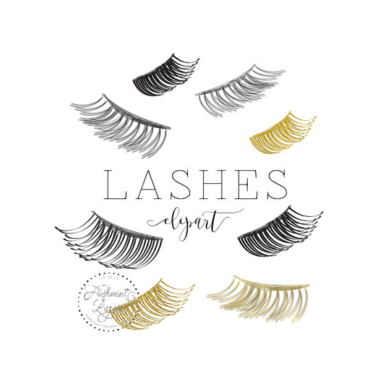 watercolor lashes clipart lash clipart by FreshmintPaperie 