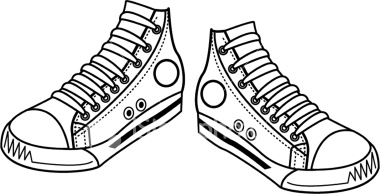 running shoe clip art black and white