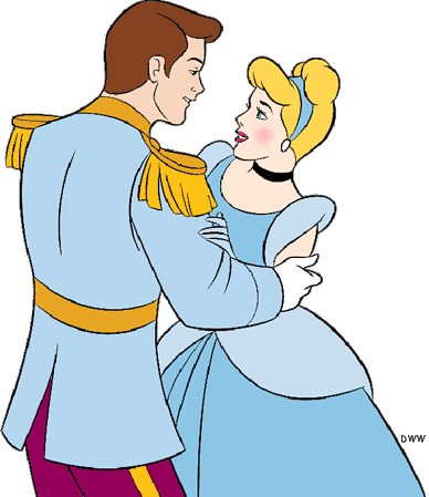 Cinderella and Prince Charming Clip Art Image 