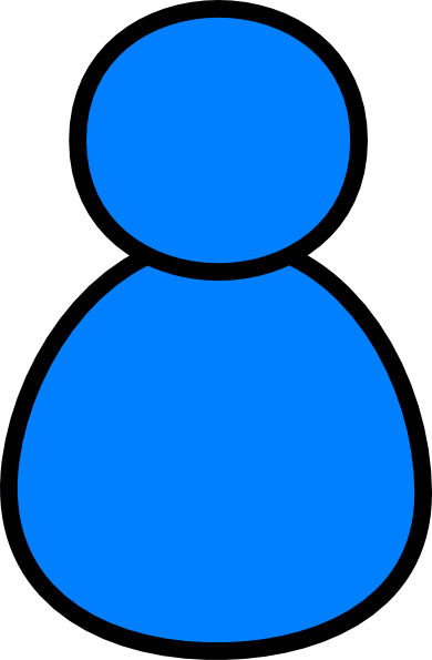 Blue generic user avatar icon with black outline, representing a person or account placeholder.