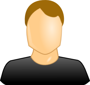 Generic male avatar icon with brown hair and black shirt, used as placeholder profile image.