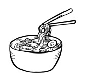 Noodles Clipart Black And White 