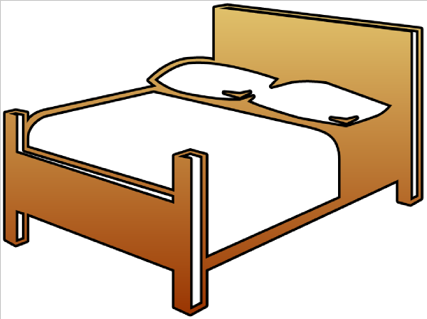 Wooden Bed Illustration - Clean, Minimalist Bedroom Design