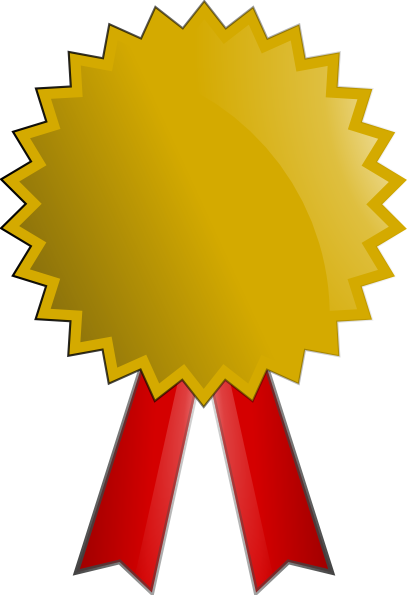 Gold Award Ribbon - Premium Recognition Badge for Excellence