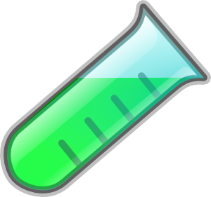 Science Test Tube Icon - Green Liquid Lab Vial Illustration