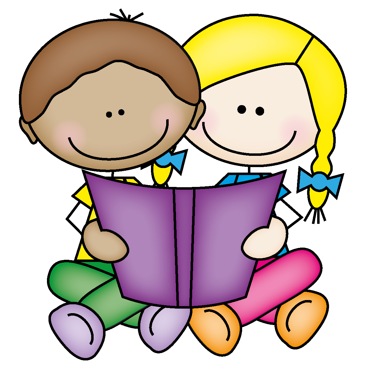 Children Reading Clip Art 