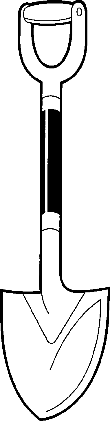 Garden Shovel Illustration - Tool Diagram for Landscaping & Digging