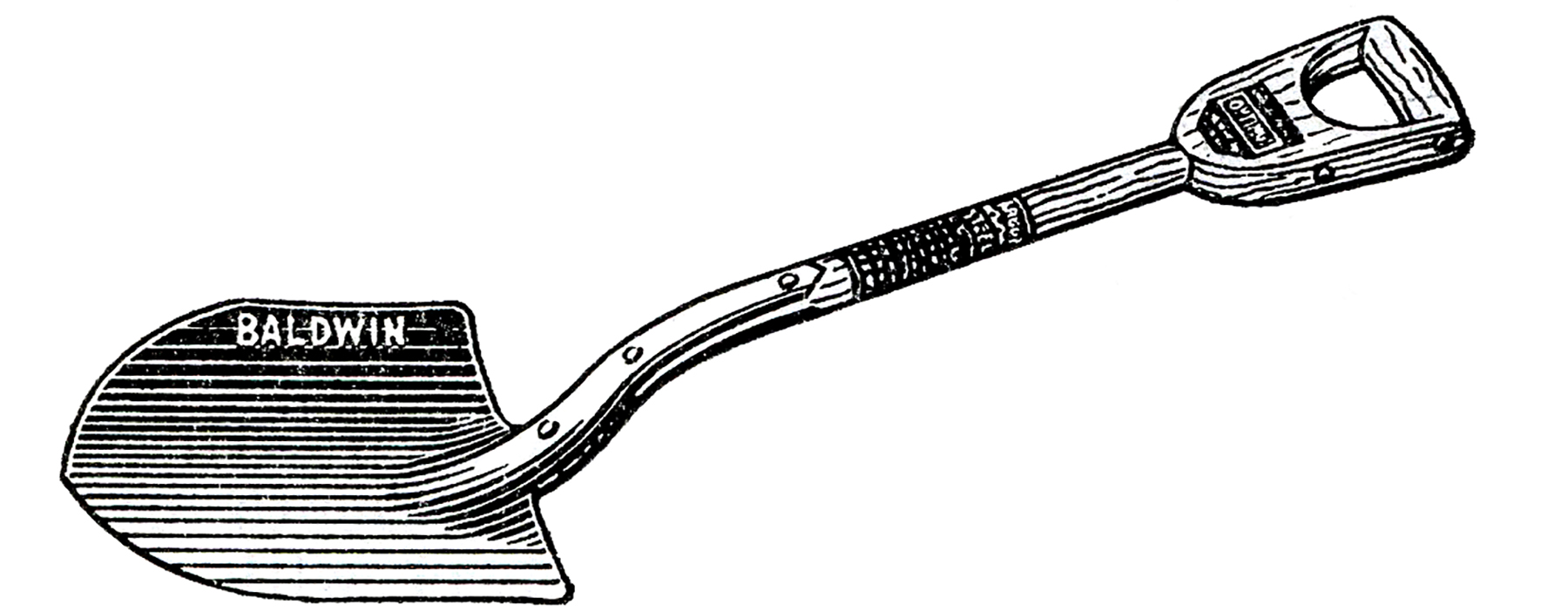 Baldwin Shovel - Classic Garden & Construction Tool Illustration