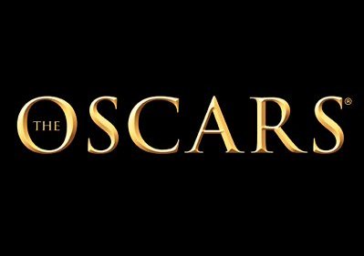 The Oscars logo in elegant gold lettering on a black background.