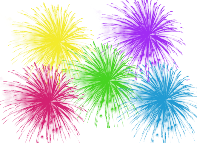 Vibrant neon paint splatters in yellow, purple, green, pink, and blue on black background.