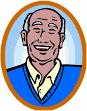 Happy Senior Man Smiling - Friendly Elderly Portrait Illustration