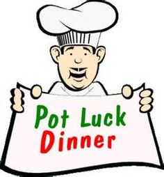 Pot Luck Dinner Sign - Fun Chef Illustration for Community Events