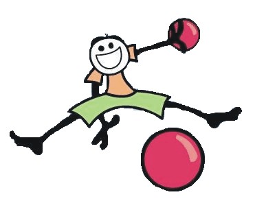 Fun Stick Figure Playing with Red Balls - Playful Illustration