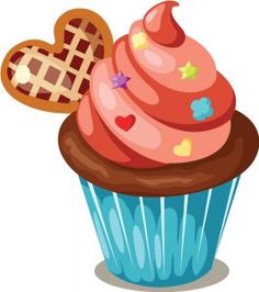 Festive Cupcake with Heart Cookie - Sweet Treat for Celebrations