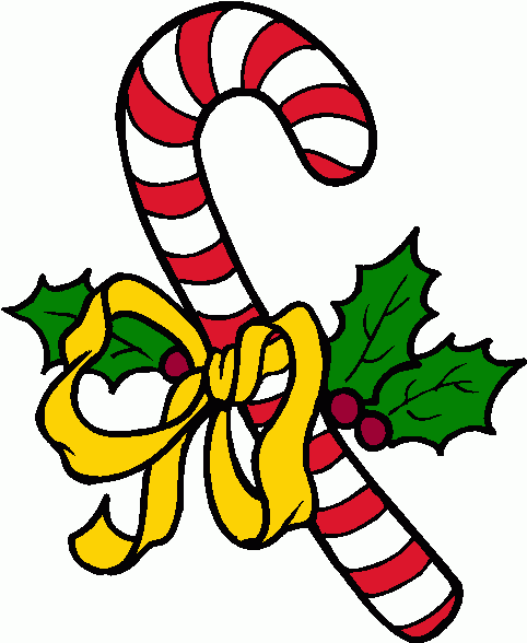 Festive Candy Cane with Holly and Ribbon - Holiday Decor Illustration