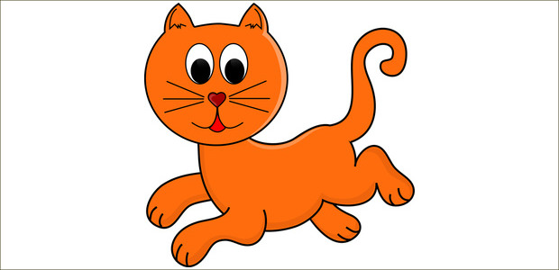 Playful Orange Cartoon Cat Illustration - Free Clipart for Kids & Education
