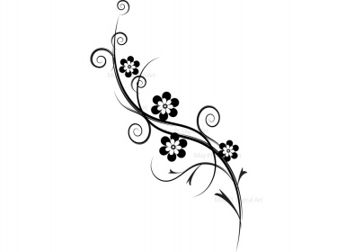 Elegant Black Floral Vine Vector Illustration | Decorative Design Element