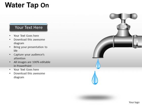 Water Tap On - Free Editable PowerPoint Diagram for Presentations