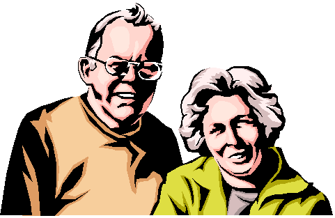 Happy Senior Couple Illustration - Retirement & Family Bonding