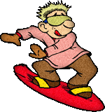 Blindfolded Snowboarder Cartoon - Fun Winter Sports Illustration