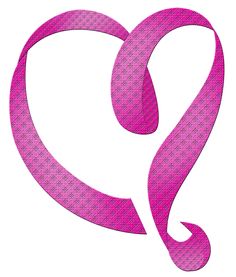 A pink ribbon formed into a heart shape, symbolizing breast cancer awareness and compassion.