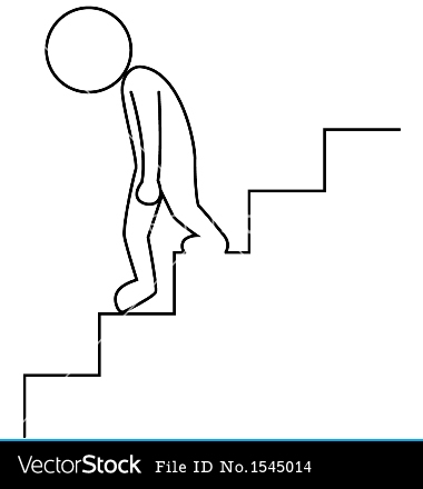 man walking down stairs clipart