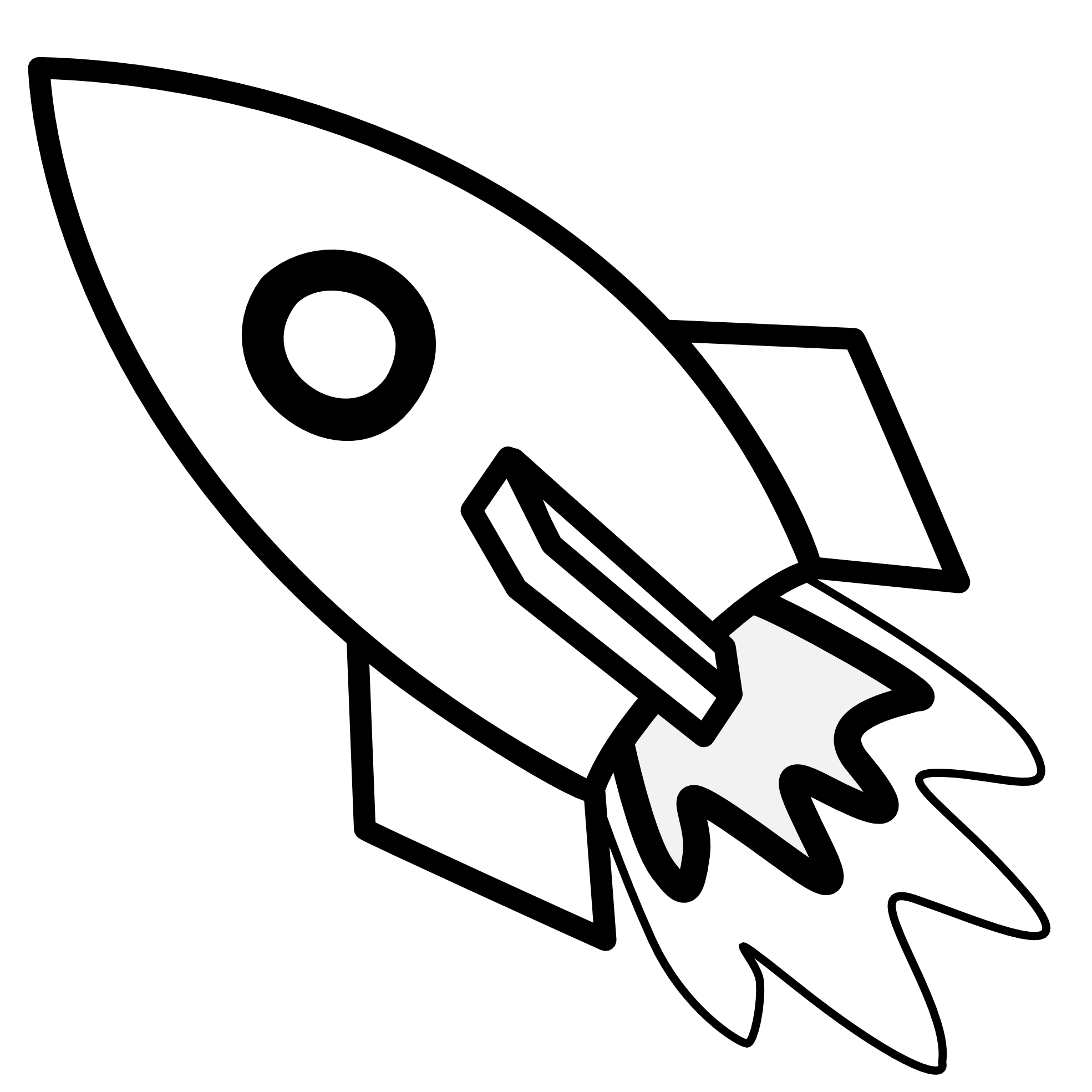 Toy Rocket Black White Line Art Scalable Vector Graphics SVG 
